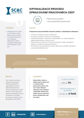 Optimalizace procesu zpracování pracovních cest